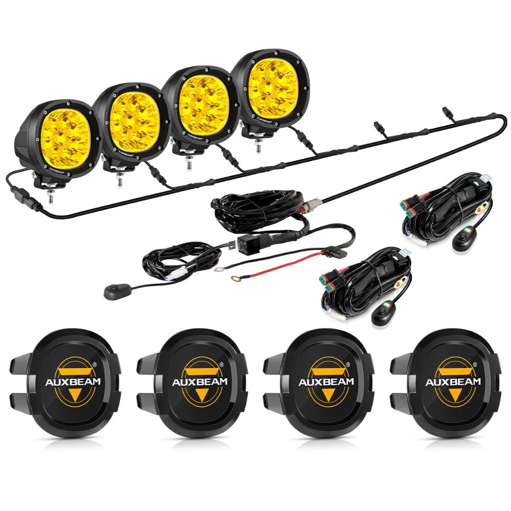 P4 Series | 4 Inch 90W Round LED Driving Lights Spot Amber Pod Lights - Auxbeam  – éclairage LED auto