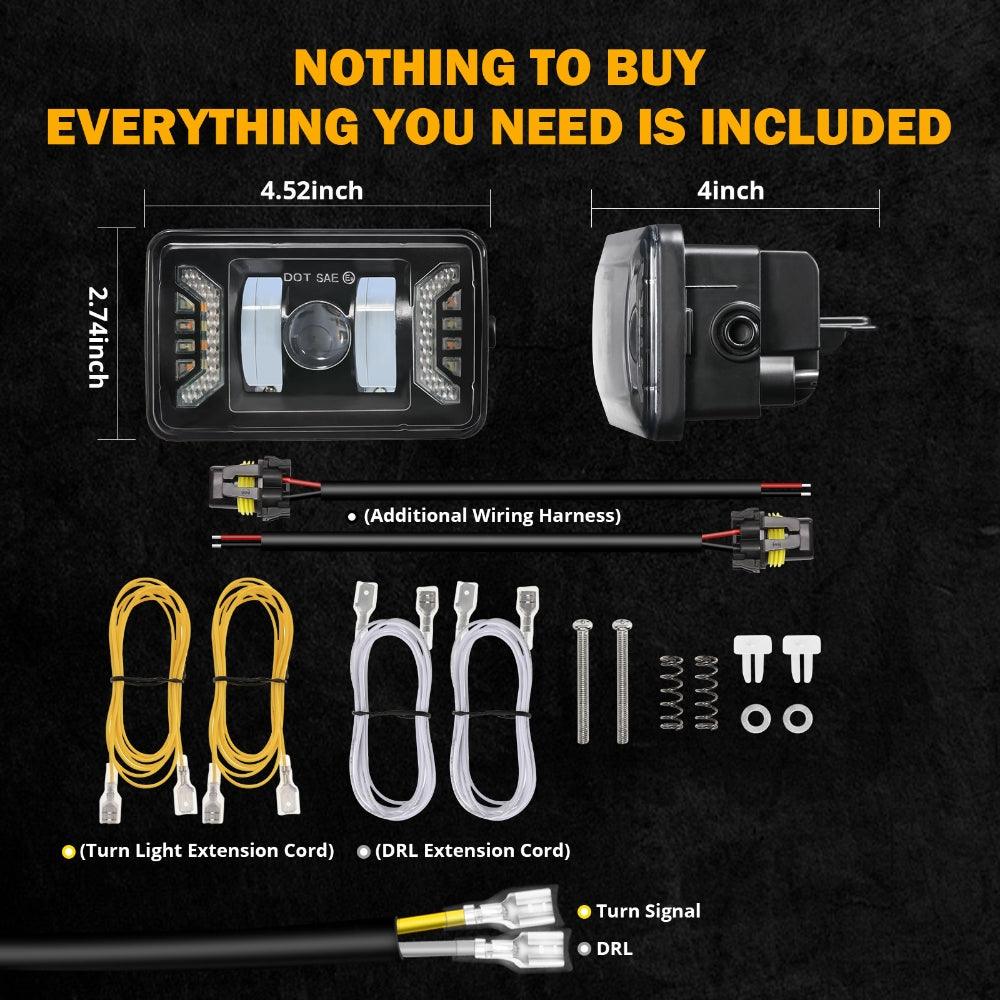 (2pcs/set) LED Fog Lights Assembly with DRL/ Turn Signal Lights for Ford F150 2015 2016 2017 2018 2019 2020