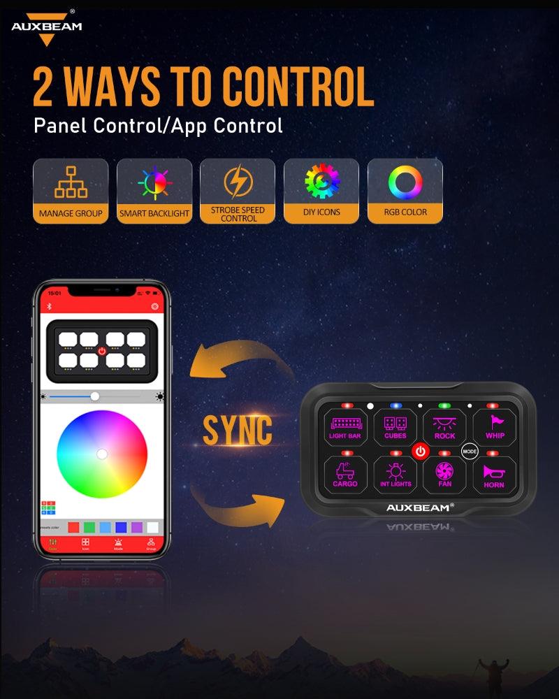 AR Series 6/8 Gang LED Switch Panel,Off Road Light Controller 