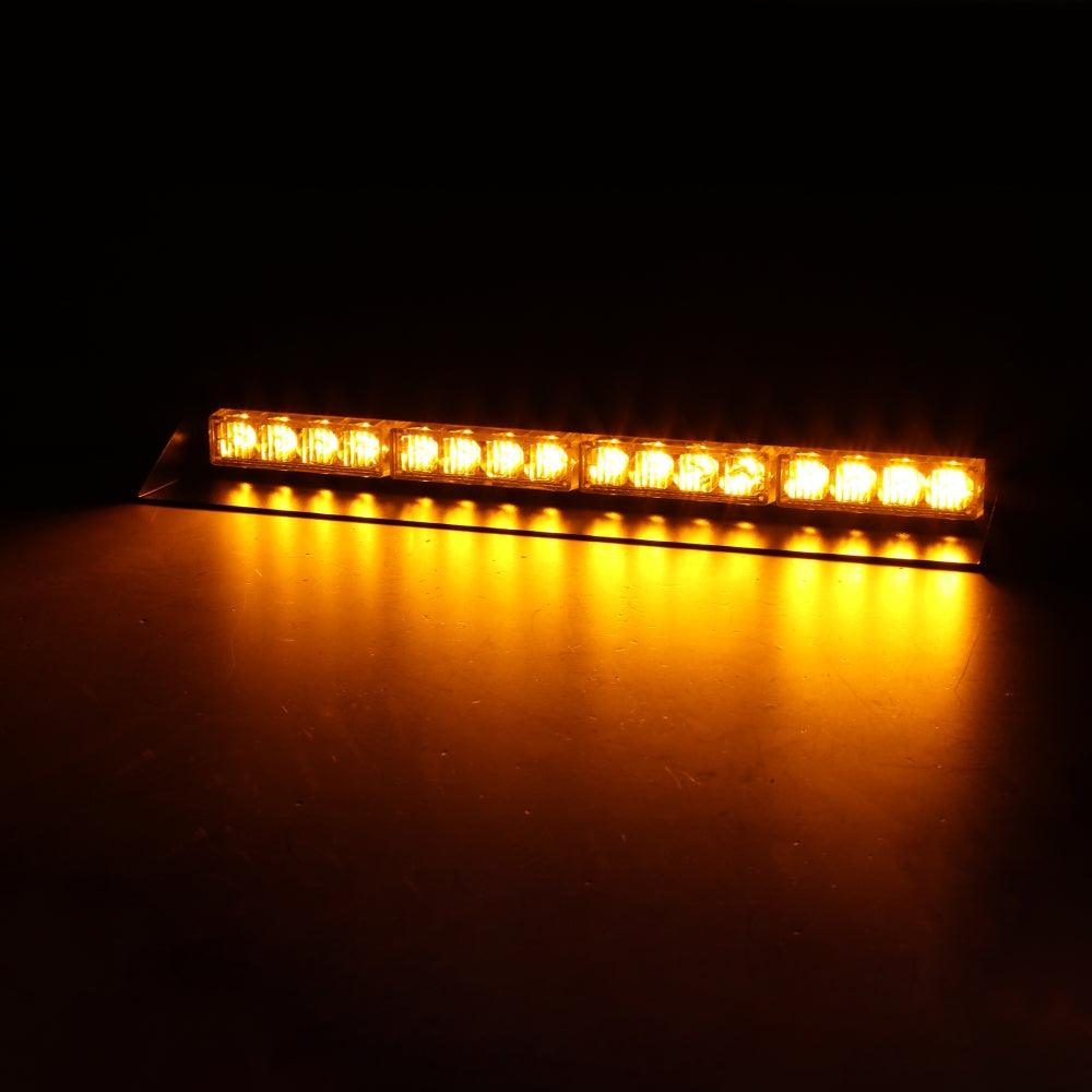 شريطان ضوئيان وامضان مقاس 17 بوصة على الزجاج الأمامي ولوحة القيادة مزودان بـ 20 نمطًا وامضًا مع حامل شفط للمركبات والشاحنات والسيارات الرياضية متعددة الاستخدامات والمركبات الرباعية