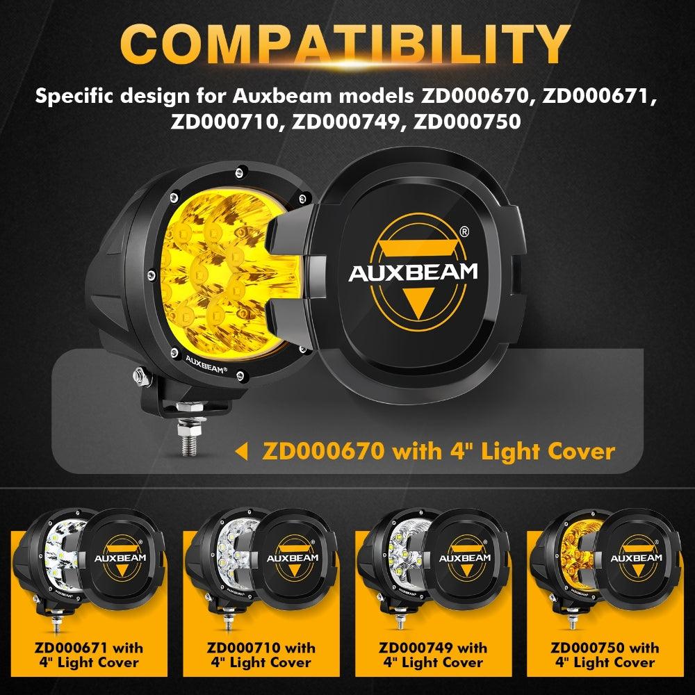 4 Inch Round LED Pod Lights Black Cover Light Shield Cover - Auxbeam  – éclairage LED auto