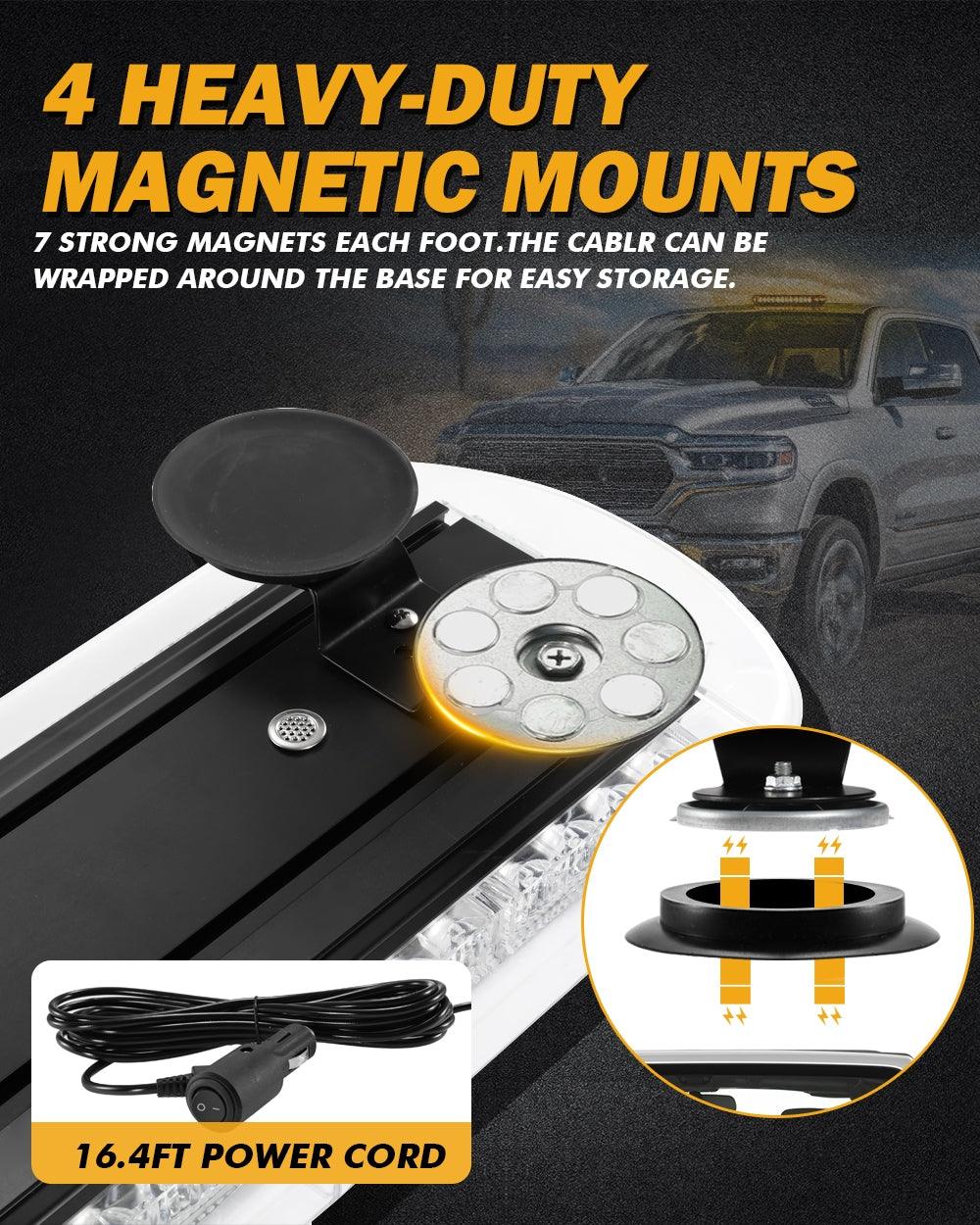 21.5" Rooftop Strobe Flashing Light Bar, 20 Flashing Modes Magnetic Mount Emergency Safety Warning Caution Beacon Lights