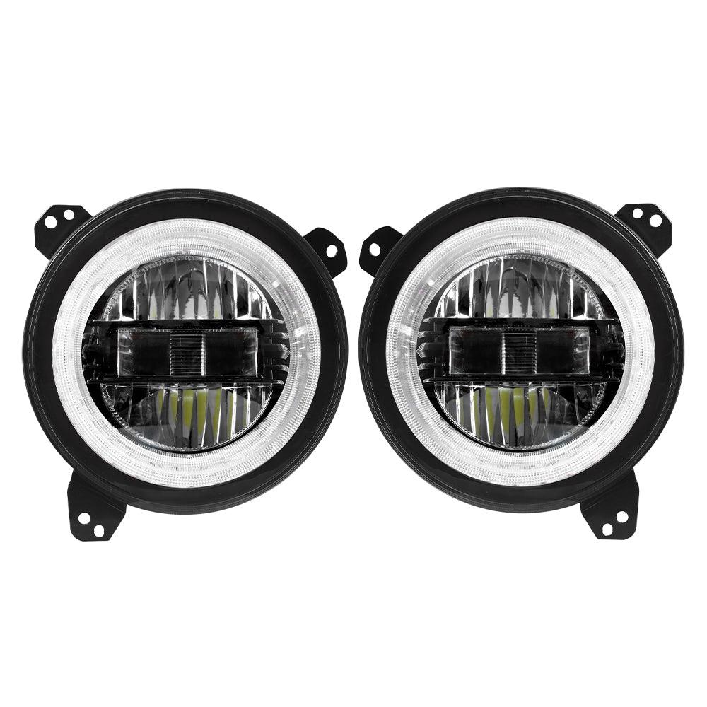 9 Inch LED Headlights with DRL Halo Ring for Jeeps Wrangler JL 2018-2024（DOT Approved）