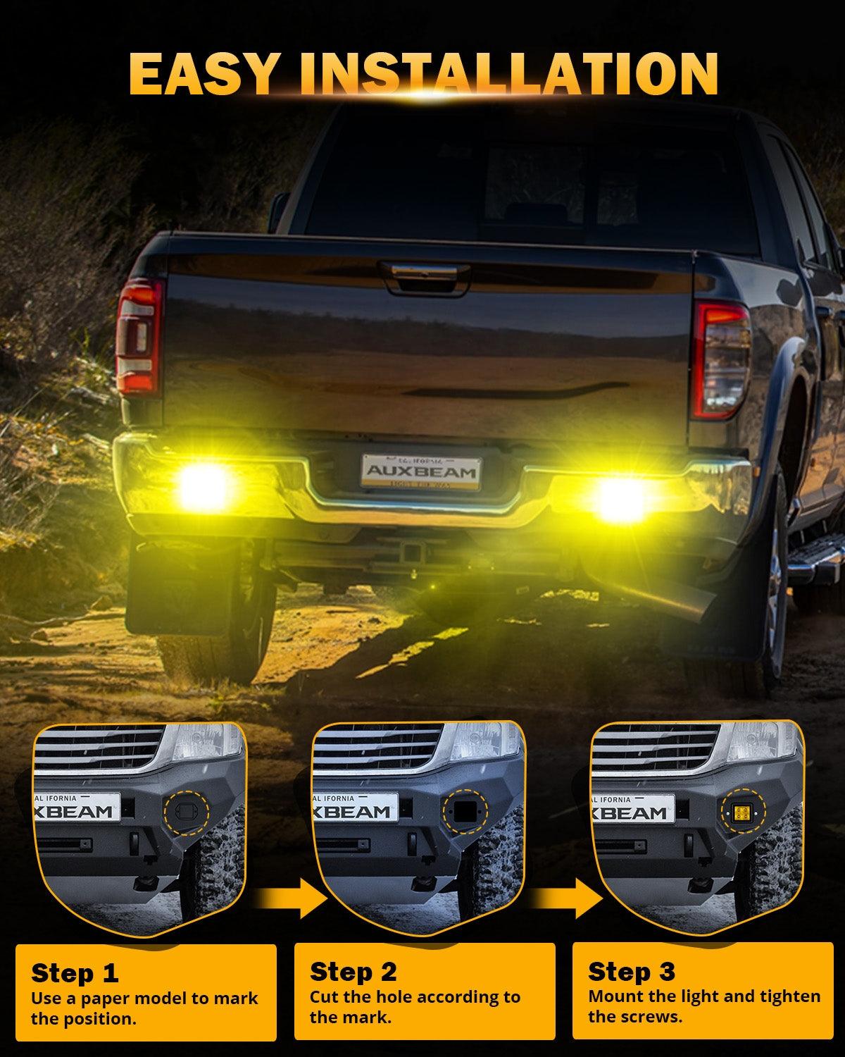 3.5Inch 40W Flush Mount LED Pod Amber Flood Offroad Light - Auxbeam  – éclairage LED auto