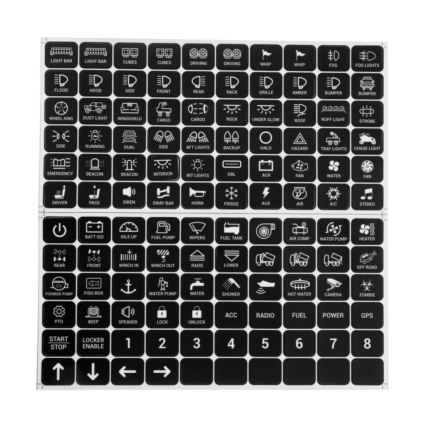 120 Universal Stickers for AC-1200/AR-600/RA80 XL/RB80 XL Switch Panel