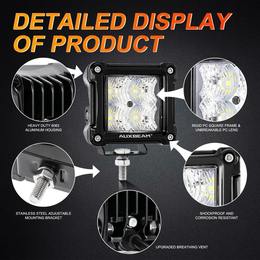 مصابيح LED كشافة 20 وات مقاس 3 بوصات مع حوامل تثبيت مصباح الضباب الأمامي لسيارة فورد برونكو 2021 2022