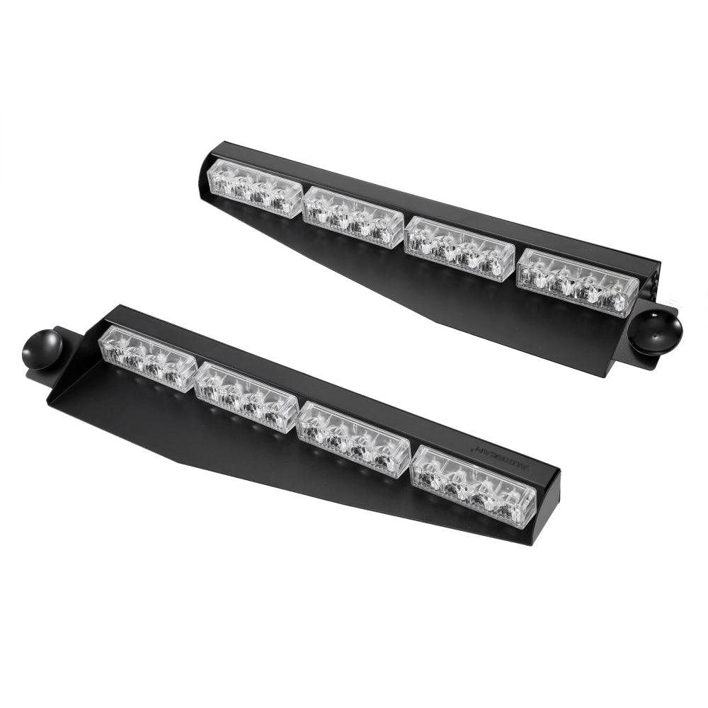 شريط ضوء ستروب كهرماني مزدوج الواقي مقاس 17 بوصة مع 20 نمطًا وامضًا مع لوحة تحكم للمركبات والشاحنات والسيارات الرياضية متعددة الاستخدامات والسيارات رباعية الدفع