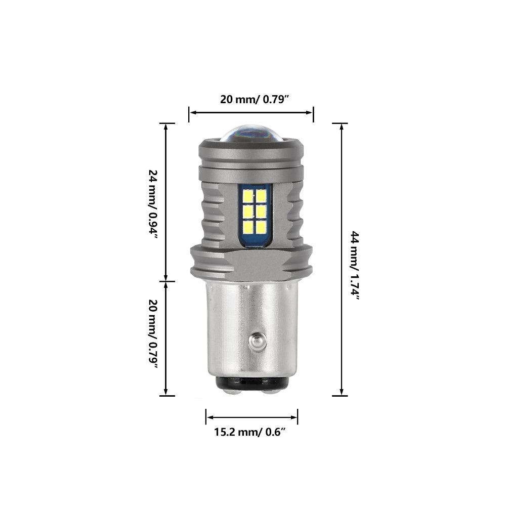 (قطعتان/مجموعة) 1157/BAY15D سلسلة Y2 LED أبيض بارد ثلاثي الجوانب للفرامل/الانعطاف الفردي/الرجوع للخلف/صانع الجانب/الإضاءة النهارية