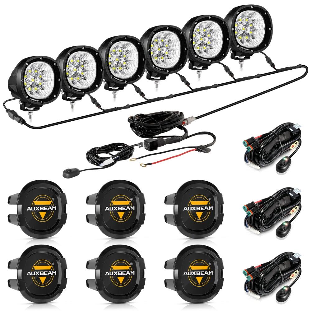 P4 Series | 4 Inch 90W 9000LM Round LED Driving Lights Flood White Pod Lights - Auxbeam  – éclairage LED auto