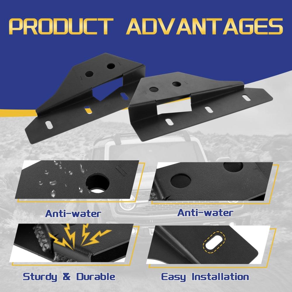 3 Inch 80W 9600LM LED Pods Lights White&Yellow with Front Bumper Fog Light Mount Brackets For Ford Bronco 2021 2022 - Auxbeam  – éclairage LED auto