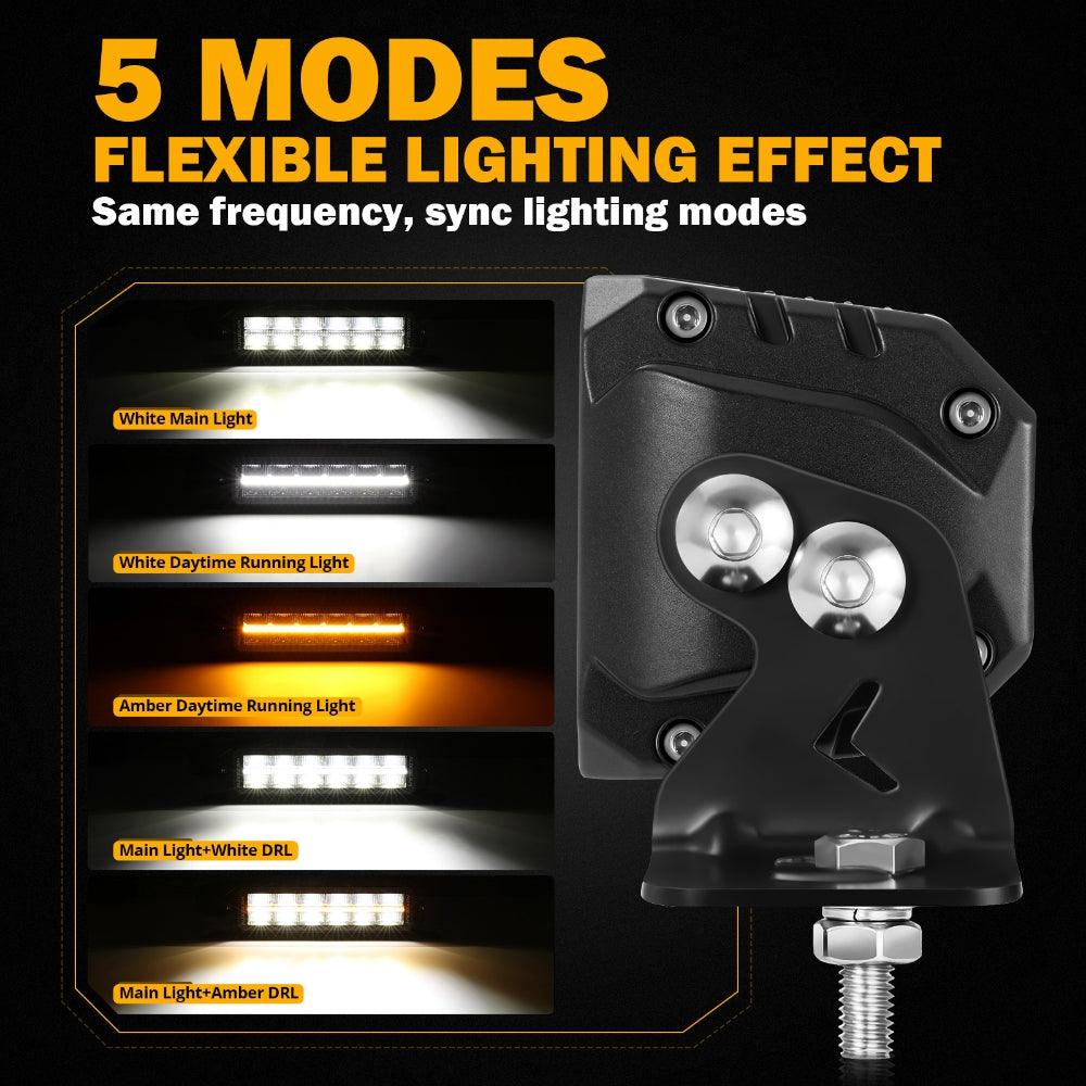 SP-DRL Series 12 Inch 70W 8160LM Dual Row Off Road LED Light Bar With Amber&White DRL