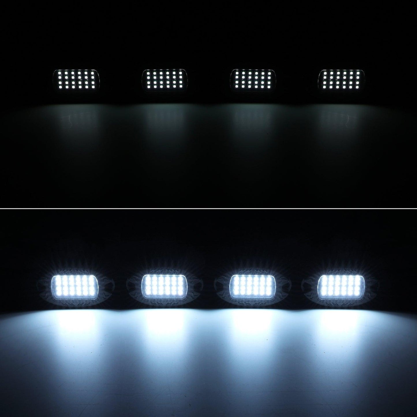 RGBW LED Rock Lights Kit with Bluetooth APP & Wireless Remote Control, Multicolor Neon Underglow Lights with Brake Light function