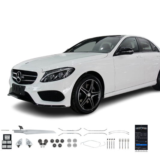 Benz C W205 Cache Lumière Sortie Avant Arrière Son 4D Rotatif Lumière Ambiante Intérieure Voiture