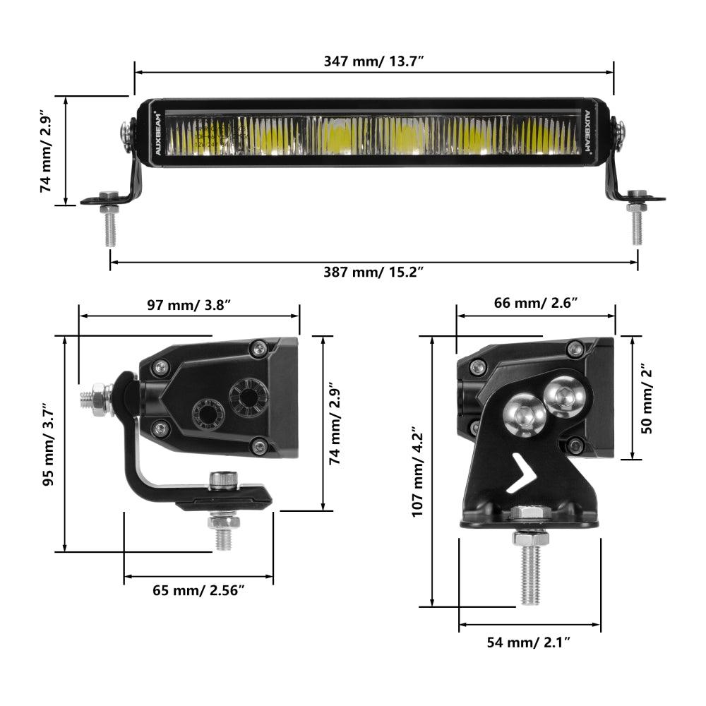 SP-DRL Series 12 Inch 68W 7440LM Single Row Off Road LED Light Bar With Amber&White DRL