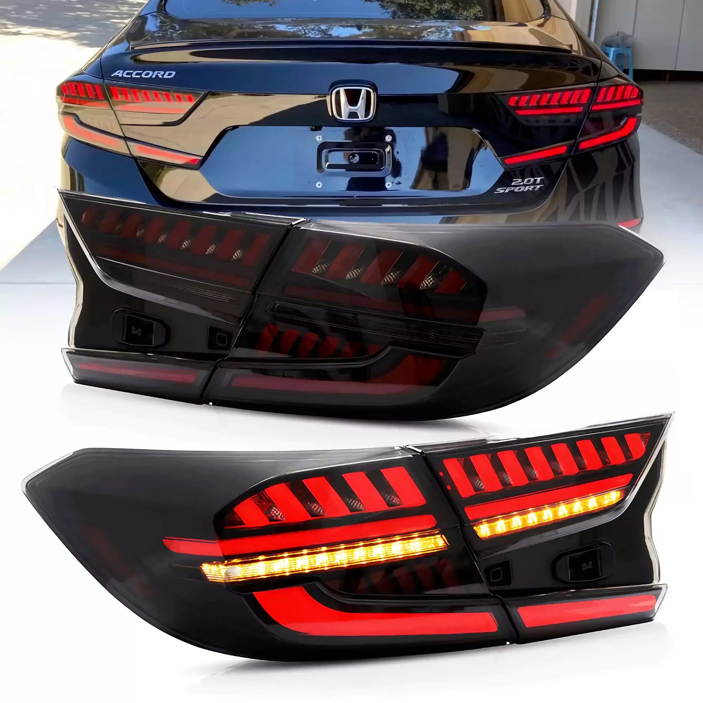LED Tail Light Assembly With Full LED Dynamic Welcome Lighting For 2018-2022 Honda Accord 10th Gen