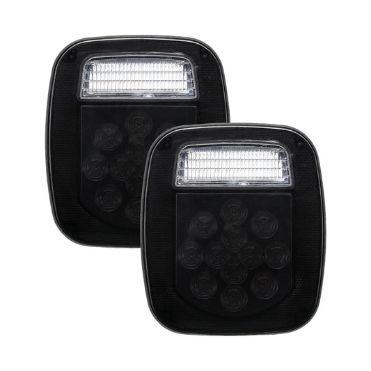 (2pcs/set) Universal Tail Lights 39LEDs Smoked Black for Wrangler YJ TJ CJ Truck Trailer Van Boat - Auxbeam  – éclairage LED auto