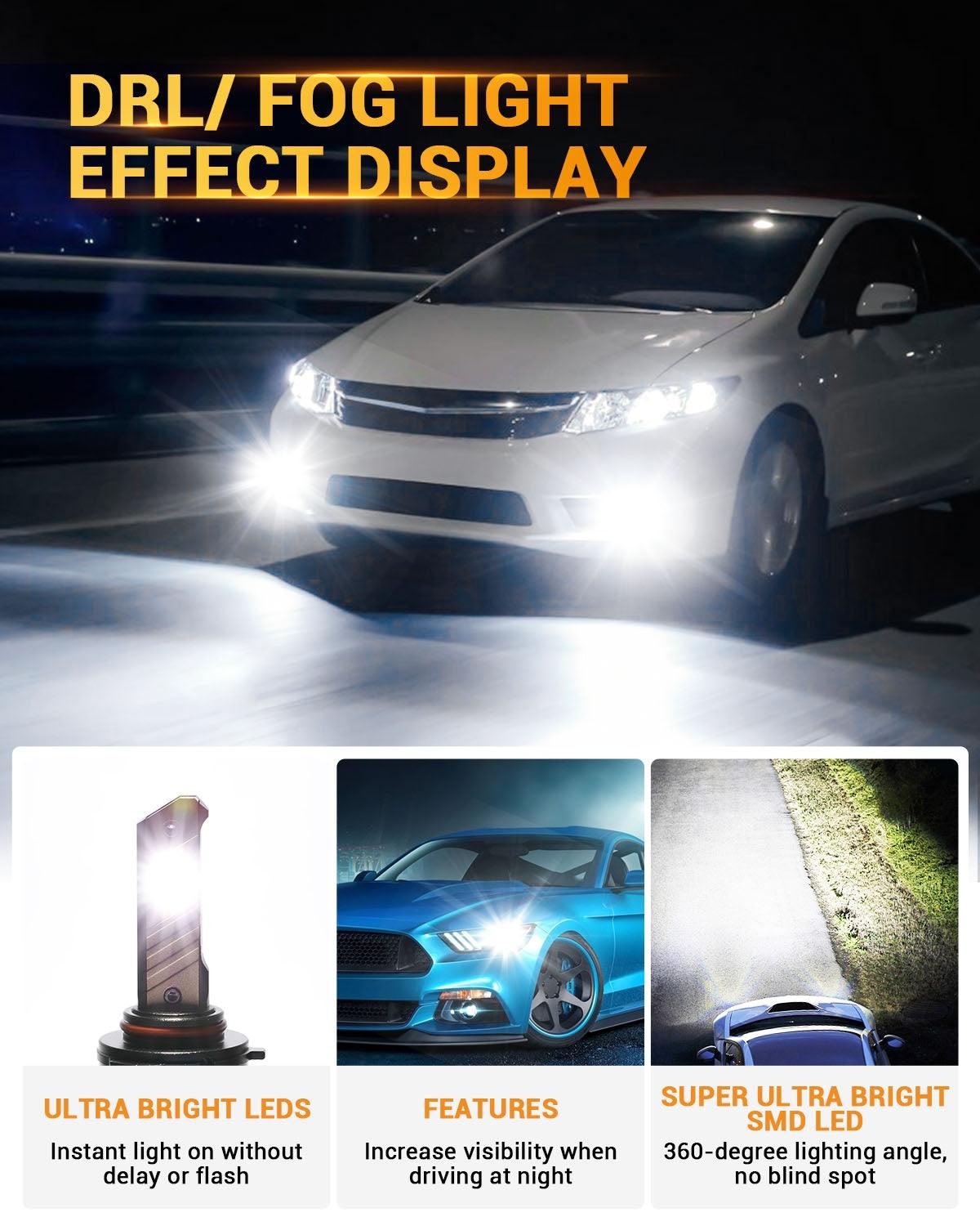 For 2008-2009 Ford Mustang Bullitt H10 LED Fog Light/DRL Bulbs - Auxbeam  – éclairage LED auto