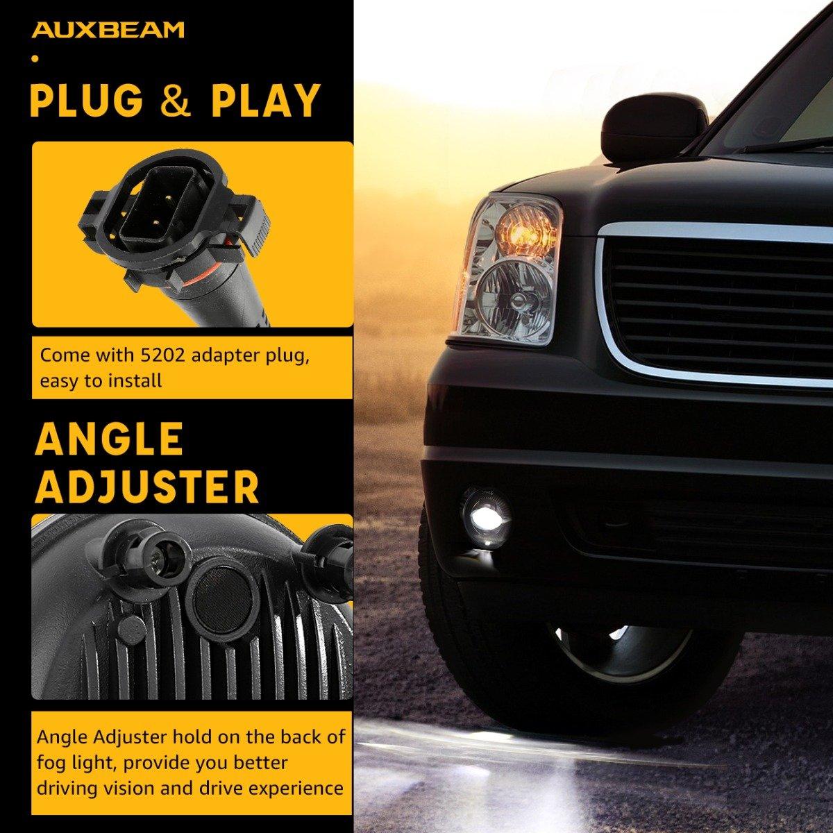 (قطعتان/مجموعة) مصابيح ضباب LED دائرية سوداء 24 وات 5202 GMC Acadia