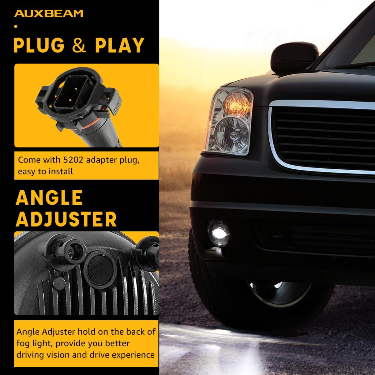 (2pcs/set) 24W Round Black LED Fog Lights 5202 for Chevy(Chevrolet) 