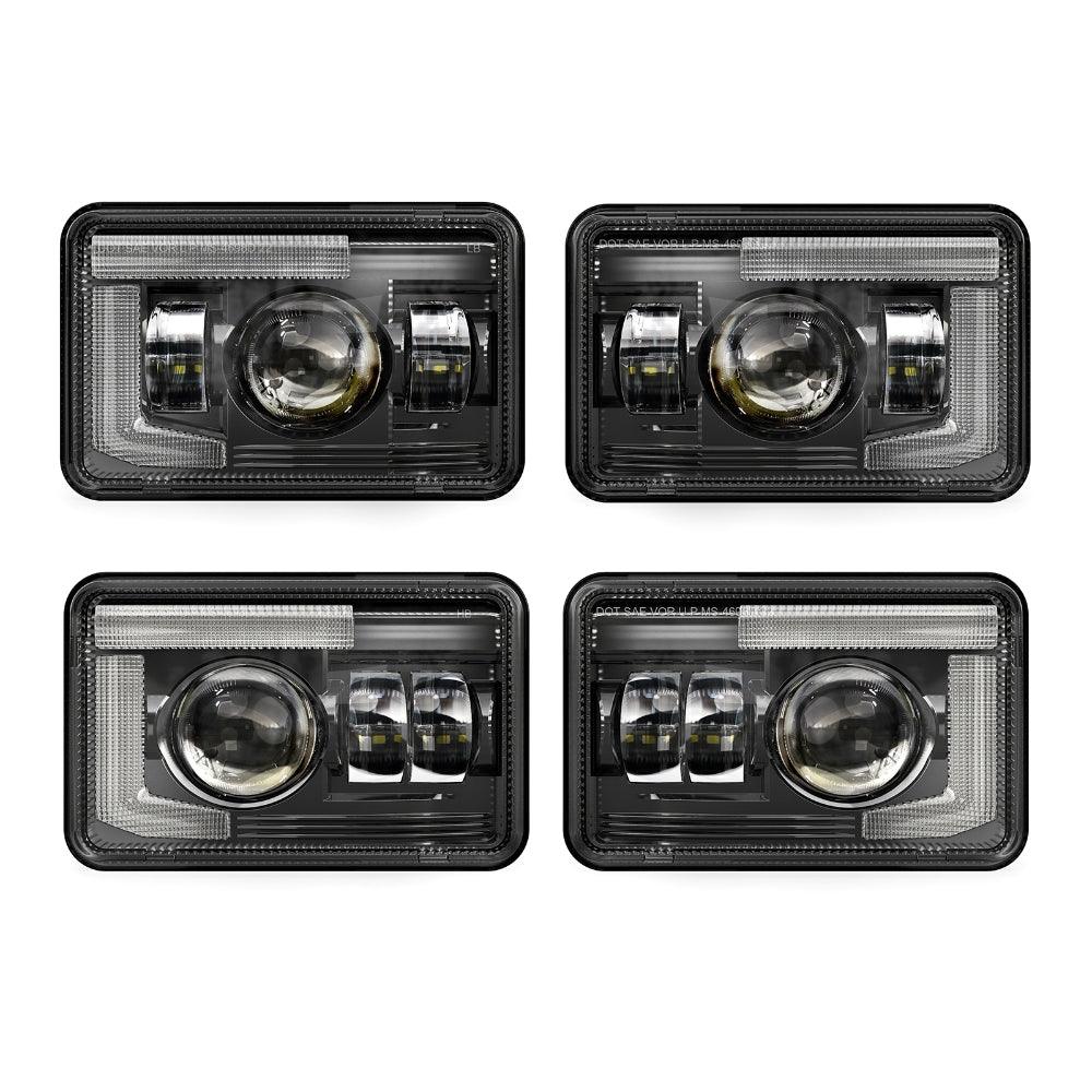 4x6 Inch DOT Sealed Beam LED Headlights with DRL For Peterbilt Kenworth Freightinger Ford Chevrolet