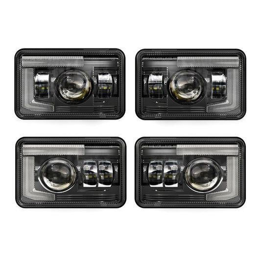 4x6 Inch DOT Sealed Beam LED Headlights with DRL For Peterbilt Kenworth Freightinger Ford Chevrolet