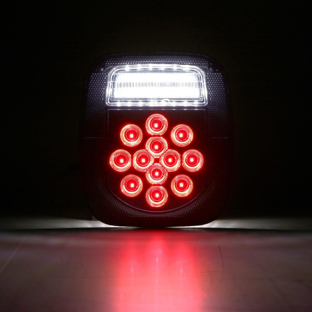 (قطعتان/مجموعة) مصابيح خلفية عالمية 39 مصباح LED باللون الأسود المدخن لشاحنة رانجلر YJ TJ CJ مقطورة فان قارب