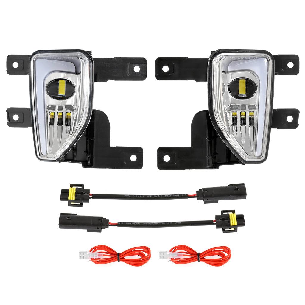 (2pcs/set) 45W LED DOT Fog Lights for 2016-2018 Chevy Silverado 1500 Black/Chrome