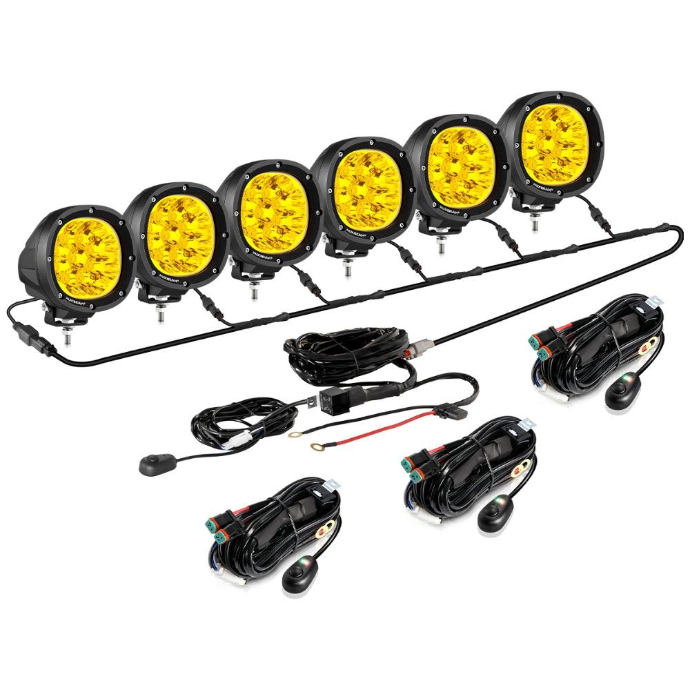 P4 Series | 4 Inch 90W Round LED Driving Lights Spot Amber Pod Lights - Auxbeam  – éclairage LED auto