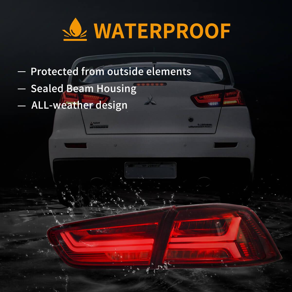 LED Tail Light Assembly With Sequential Turn Signal For 2008-2017 Mitsubishi Lancer &amp; EVO