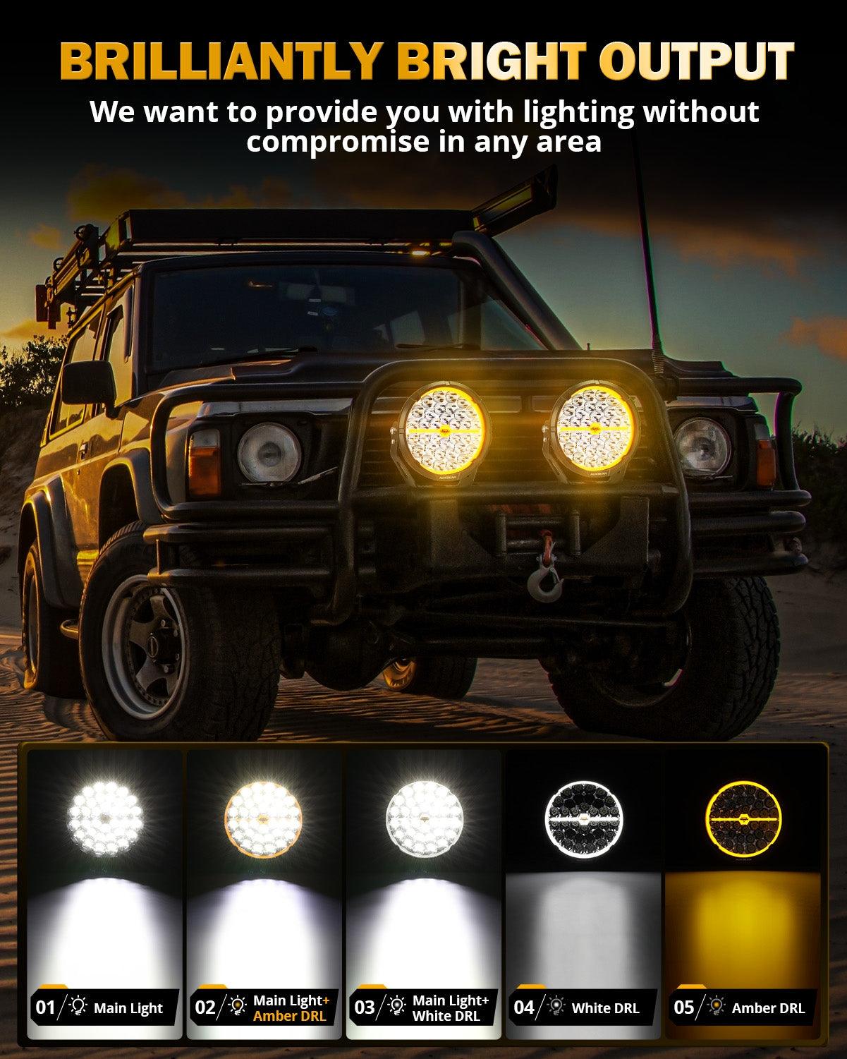 سلسلة RAY-L | مصابيح قيادة LED مزدوجة للطرق الوعرة، 9 بوصات، 318 واط، 34180 لومن