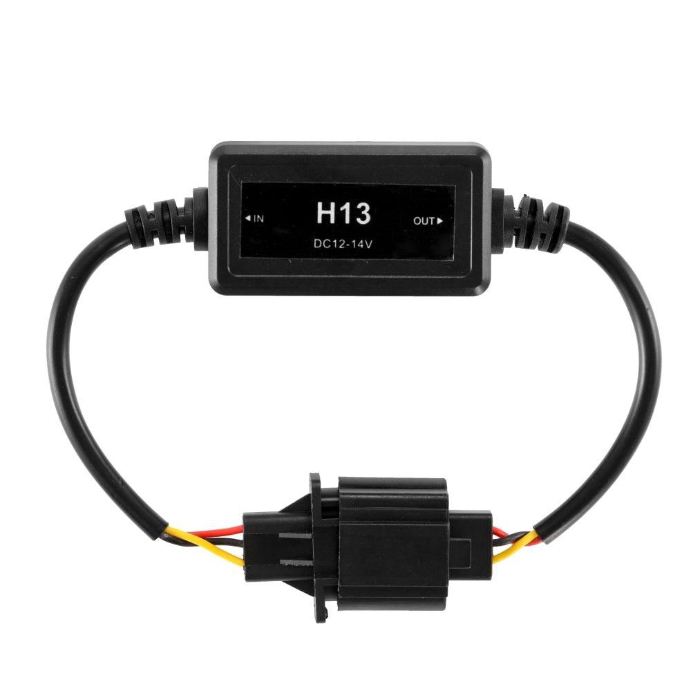 H13/9008 C10-MODEL Enhanced LED Headlight Bulbs Canbus Decoder Anti-Flicker Hyper Flash No Warning Harness Resistor Conversion Kit 2pcs/set