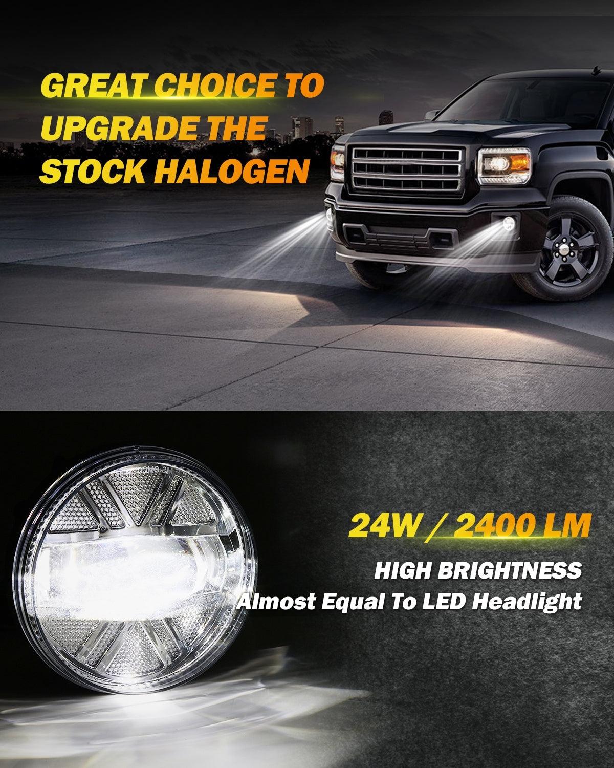 (قطعتان/مجموعة) مصابيح ضباب LED DOT بقوة 48 واط لسيارة GMC Sierra