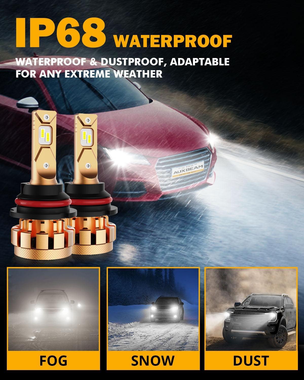 9007 LED Headlight Bulbs 70W 18000LM F-16 Plus Series Brightest 6000K Cool White | 2 bulbs