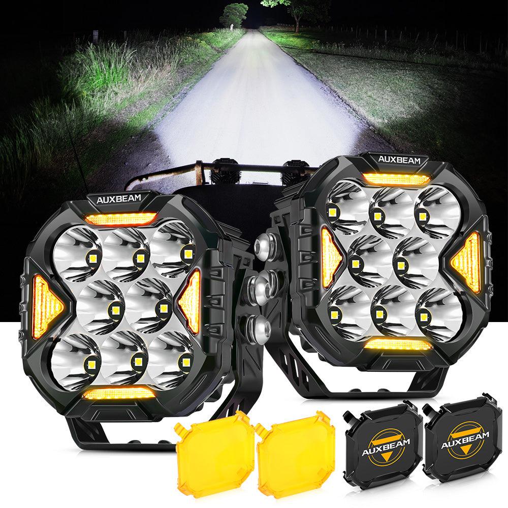 CUBE-Z Series 4 Inch LED Pod Lights Off Road Lights with White DRL & Amber Turn Signal Lights