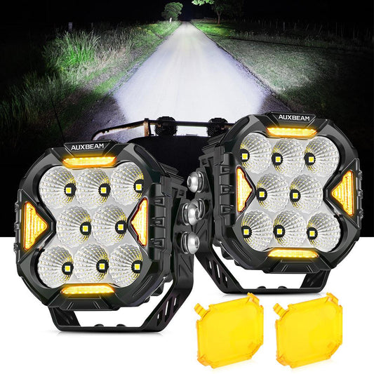 CUBE-Z Series 4 Inch Flood LED Pod Lights Off Road Lights with White DRL & Amber Turn Signal Lights - Auxbeam  – éclairage LED auto