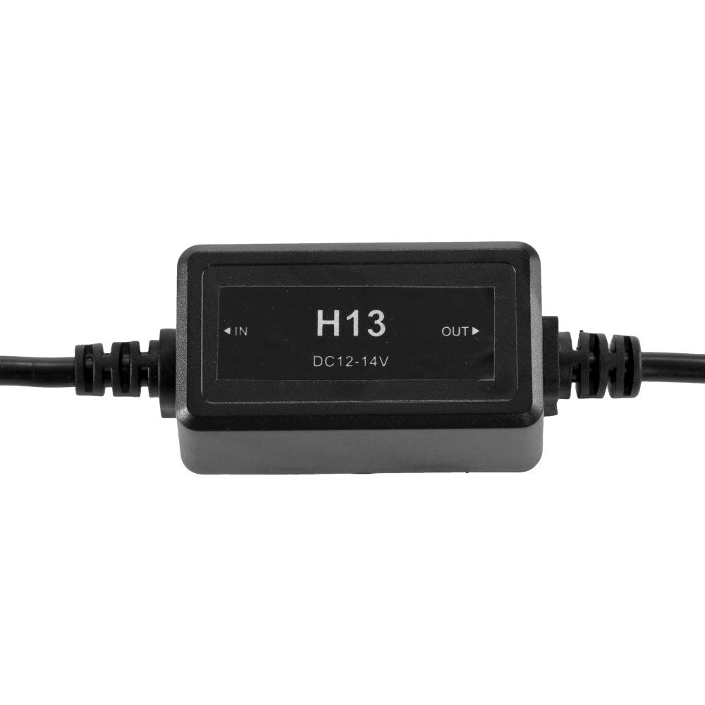 H13/9008 C10-MODEL Enhanced LED Headlight Bulbs Canbus Decoder Anti-Flicker Hyper Flash No Warning Harness Resistor Conversion Kit 2pcs/set