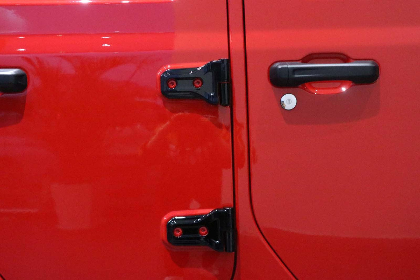 (8 قطع/مجموعة) غلاف مفصلات الباب لسيارة جيب رانجلر JL 2018-2022 (أسود/أحمر/فضي) 