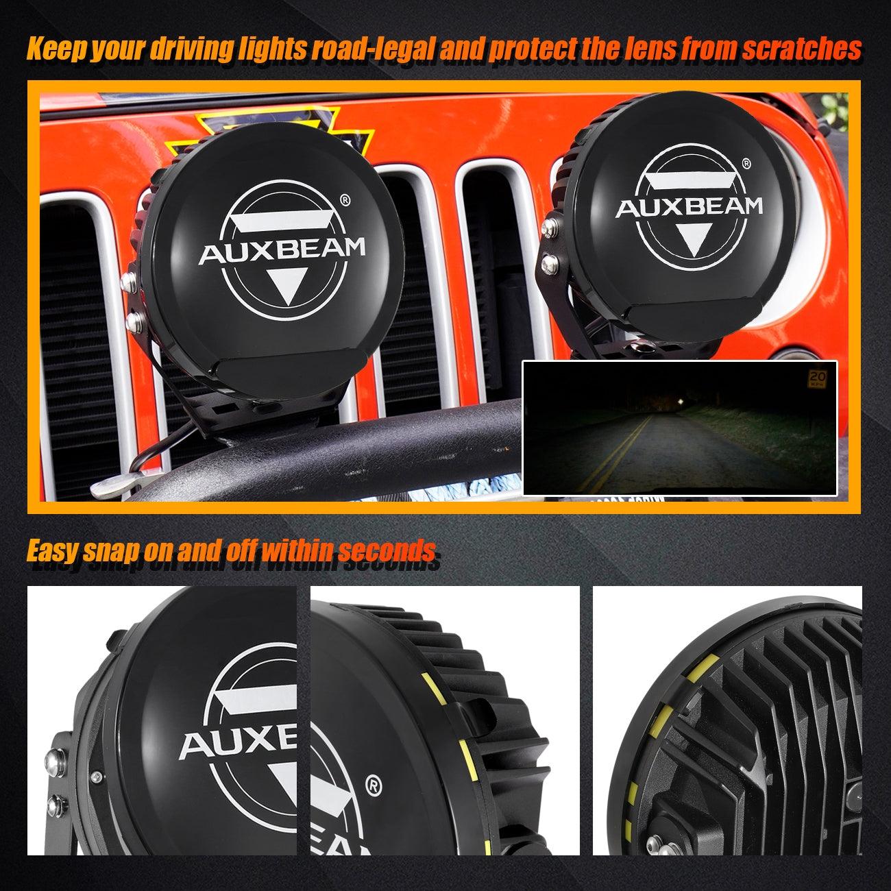 (2pcs/set) 9 INCH 270W 37776LM 360-PRO Series Custom Lens Offroad LED Driving Lights+Amber/Black Covers(Optional) for JEEP WRANGLER JL JK TJ - Auxbeam  – éclairage LED auto