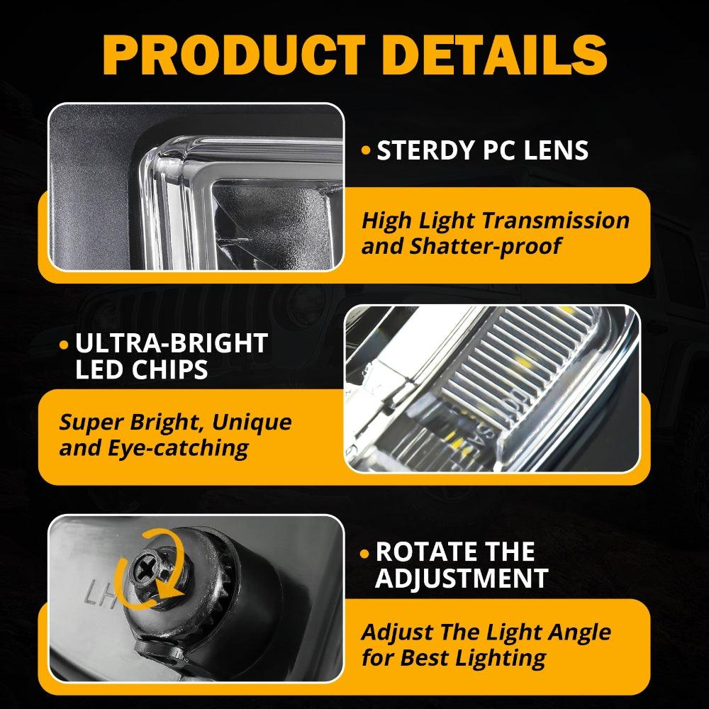 45W LED Fog Lights with DRL for 2016-2018 Chevy Silverado 1500