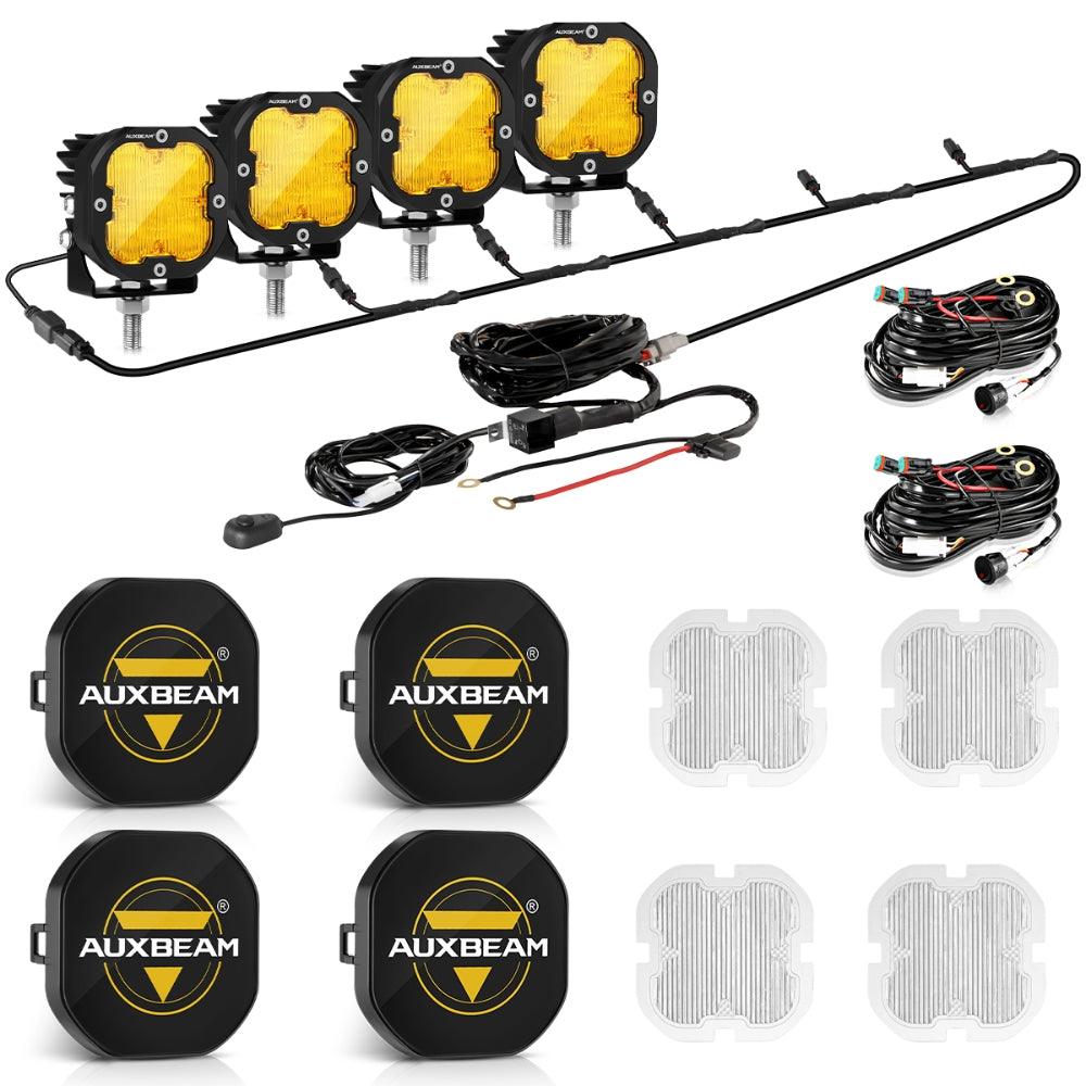 XP-ULTRA Series 3 Inch 80W Flood Beam LED Pods Amber&White Offroad Lights - Auxbeam  – éclairage LED auto