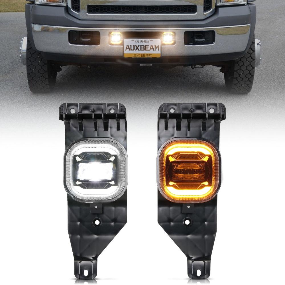 LED Fog Lights with White DRL &amp; Amber Turn Signals for FORD F250 F350 F450 F550 Super Duty 2005 2006 2007 