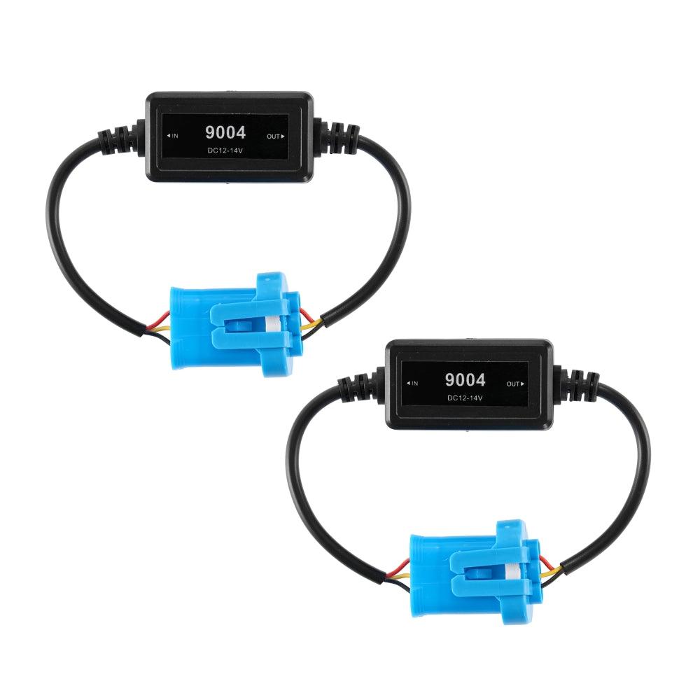 9004/HB1 C10-MODEL Enhanced LED Headlight Bulbs Canbus Decoder Anti-Flicker Hyper Flash No Warning Harness Resistor Conversion Kit 2pcs/set