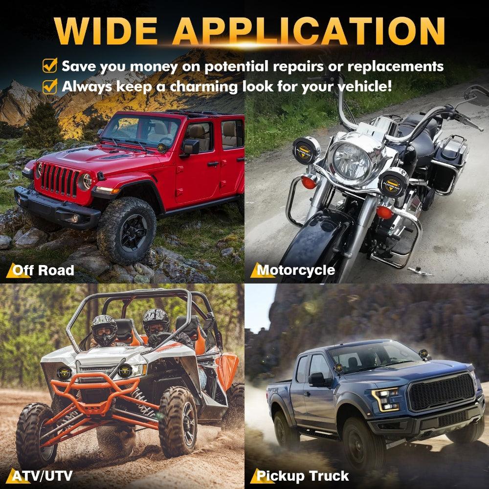 4 Inch Round LED Pod Lights Black Cover Light Shield Cover - Auxbeam  – éclairage LED auto