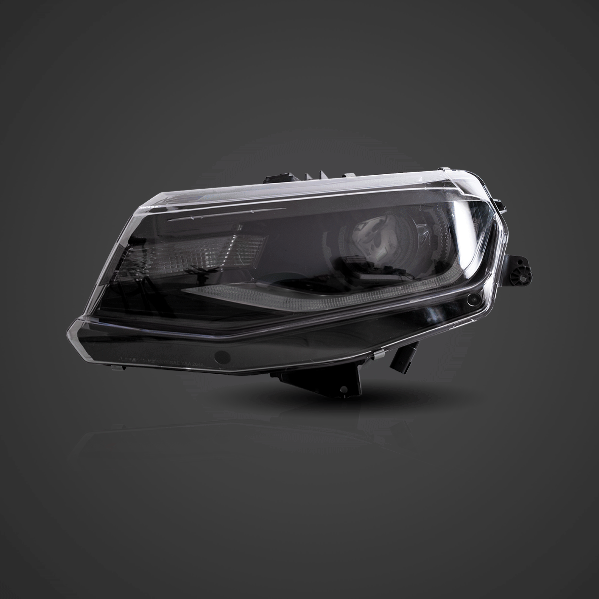 مجموعة مصابيح أمامية LED مزدوجة الشعاع باللون الأسود لسيارة شيفروليه كامارو الجيل السادس 2016-2022