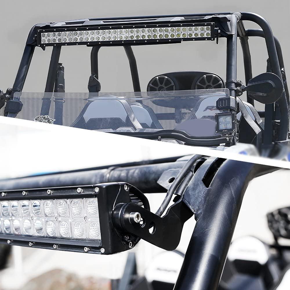 دعامة تثبيت شريط إضاءة LED مستقيم/منحني مقاس 30-32 بوصة مناسبة لطرازات UTV Polaris RZR XP1000 وRZR 900 S900 S1000 EPS 2013-2021 مع قفص التدحرج الأصلي فقط
