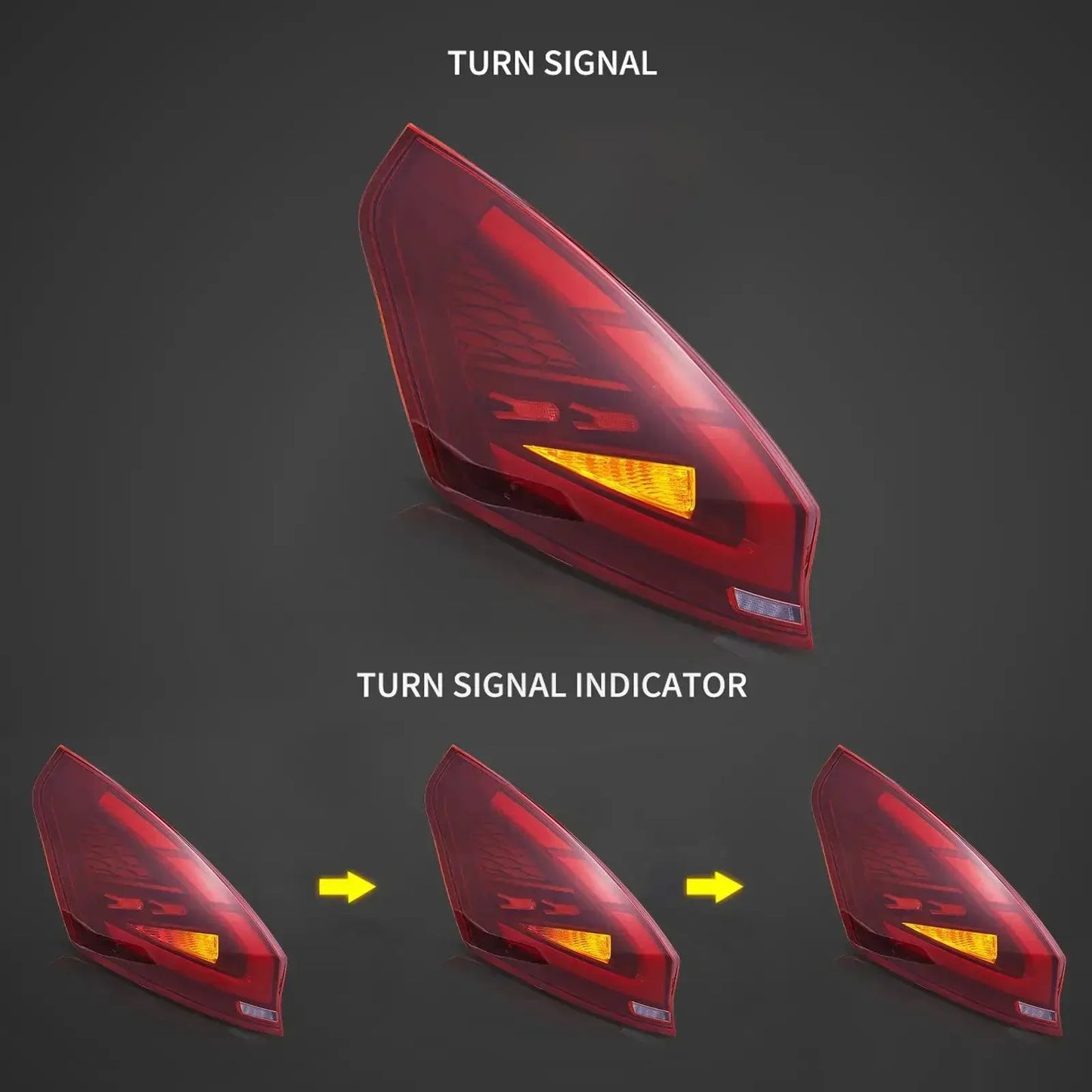 LED Tail Light Assembly For 2009-2017 Ford Fiesta Hatchback