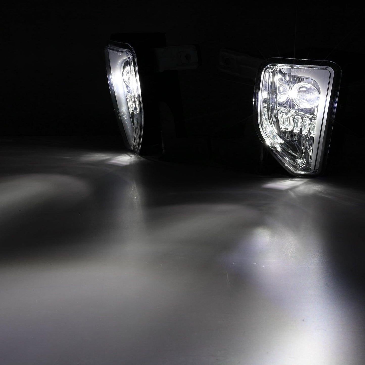 (2pcs/set) 45W DOT Approved LED Fog Lights with DRL for 2016-2018 Chevy Silverado 1500 (Chrome) 