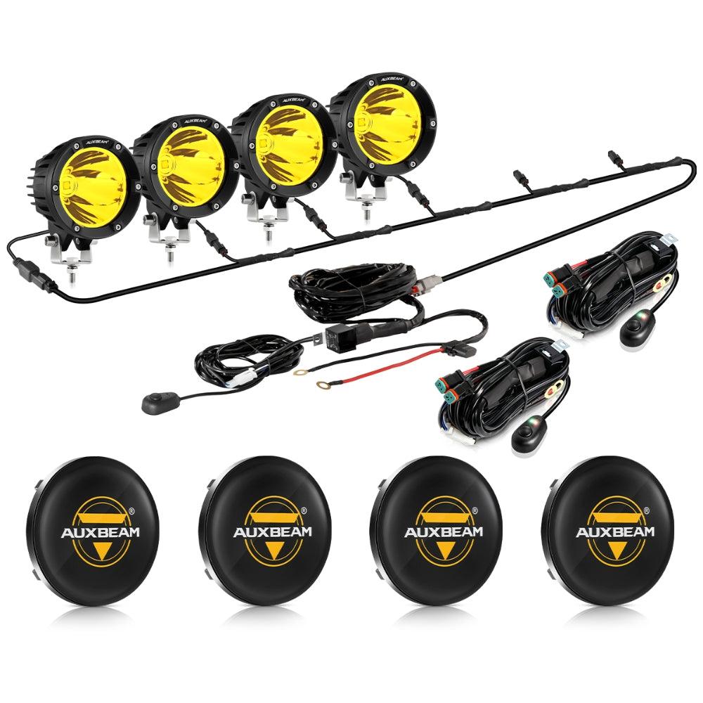 C4 Series | 4 Inch 100W Spot Round LED Pods Amber LED Driving Lights - Auxbeam  – éclairage LED auto