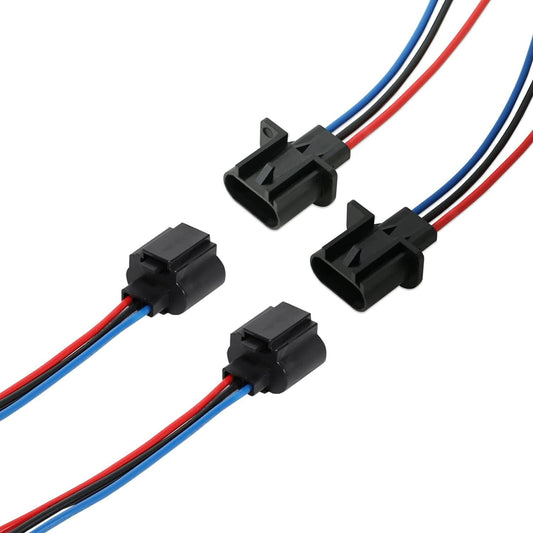 H13 LED Headlight Socket Male &amp; Female Adapter Wiring Harness Connector for Headlight/Fog Light 2pcs/Set