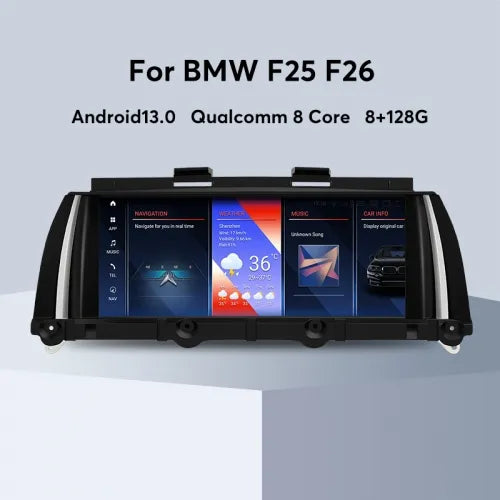 Multimédia Pour BMW X3 F25 F26 10.25" Octa-Core Android 13.0 8G+128G GPS 4G LTE